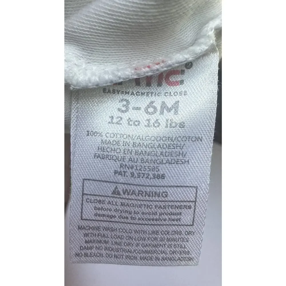 EMC2 Easy Magnetic Close Baby Elephant Footie Sleeper 3-6M Cotton